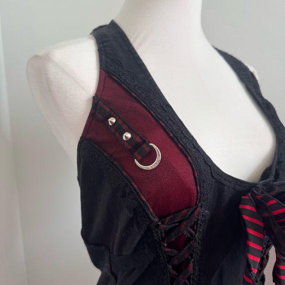 Tripp NYC Corset Tank Top – Gothic Punk Lace-Up Strappy Alt Y2K Emo Scene XXL - Picture 7 of 12